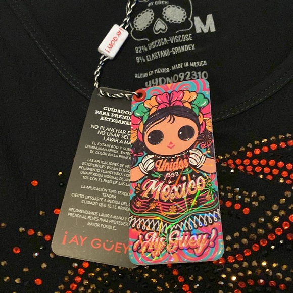 Ay Goey Black sparkly top Size M - Picture 5 of 5